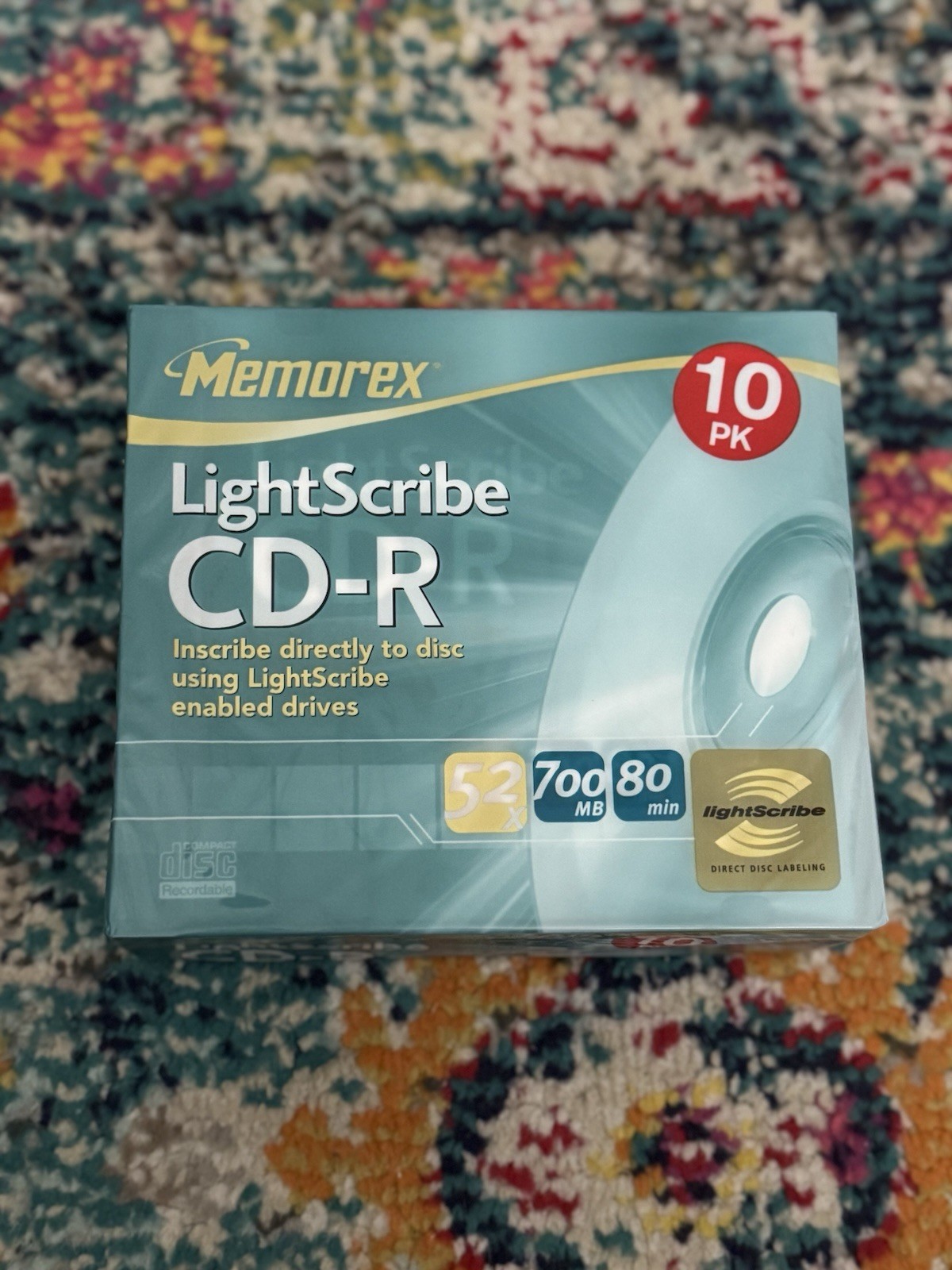 NEW Memorex LightScribe CD-R 52x 700mb 80 Minute Recordable Compact Disc 10-Pack