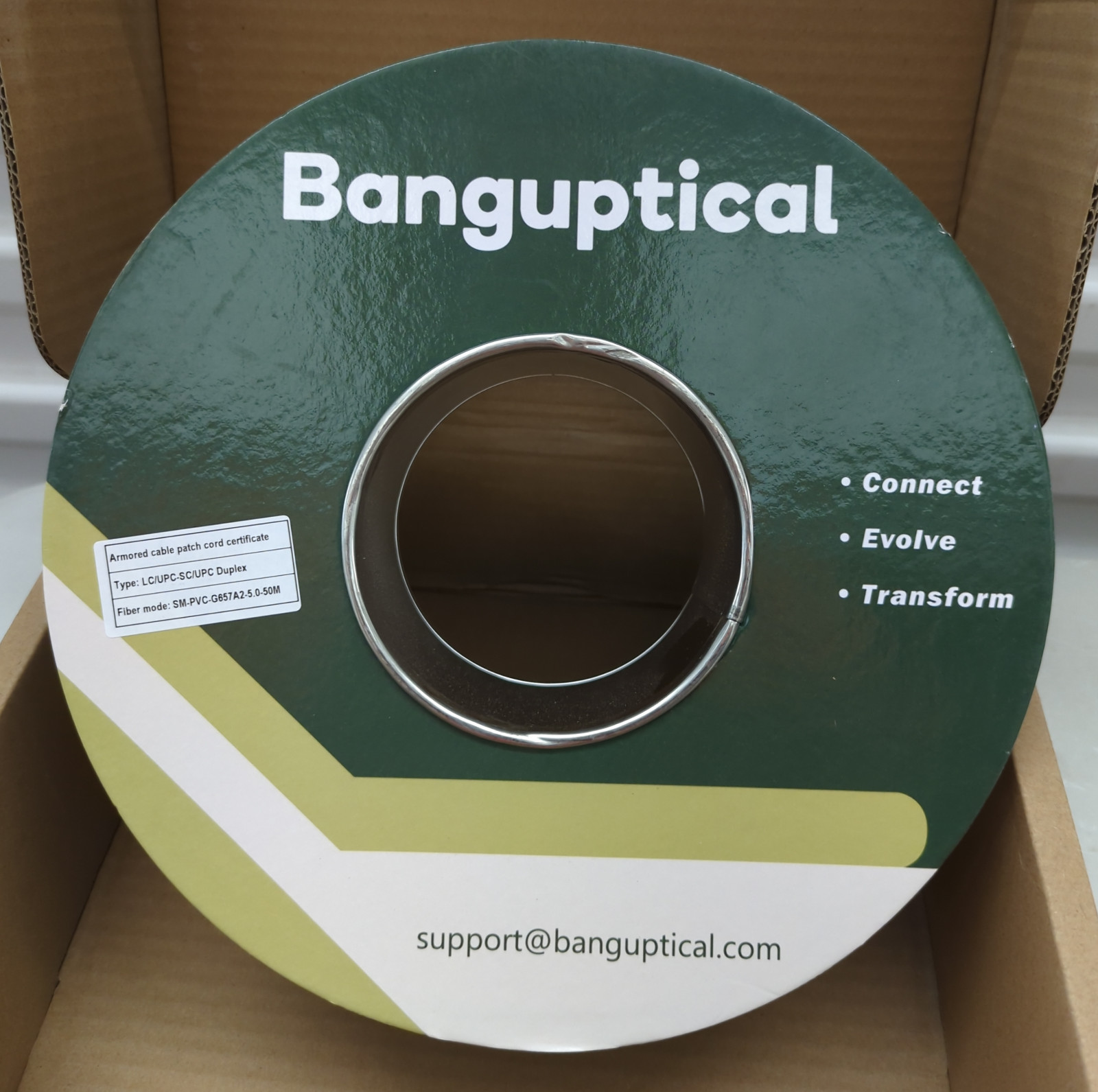 Banguptical OD-5.0mm Outdoor 165ft (50m) Armored OS2 LC to SC Single Mode Fiber