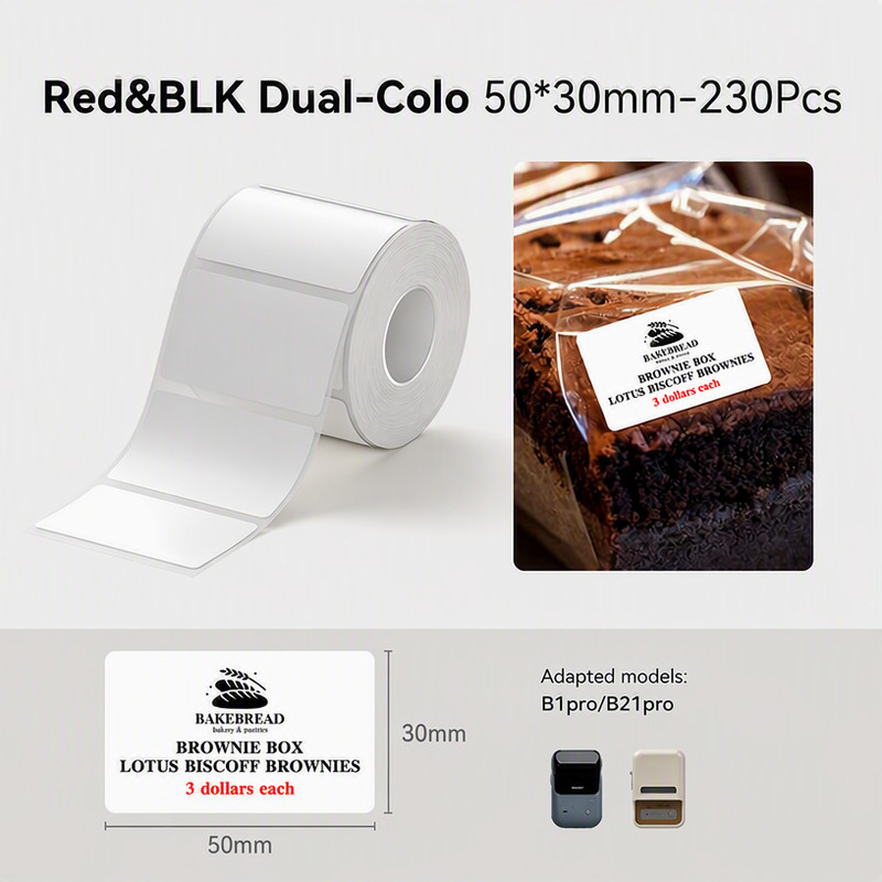 NIIMBOT B1pro/B21pro Thermal Self-adhesive Printer Labels Stickers 1 Rolls