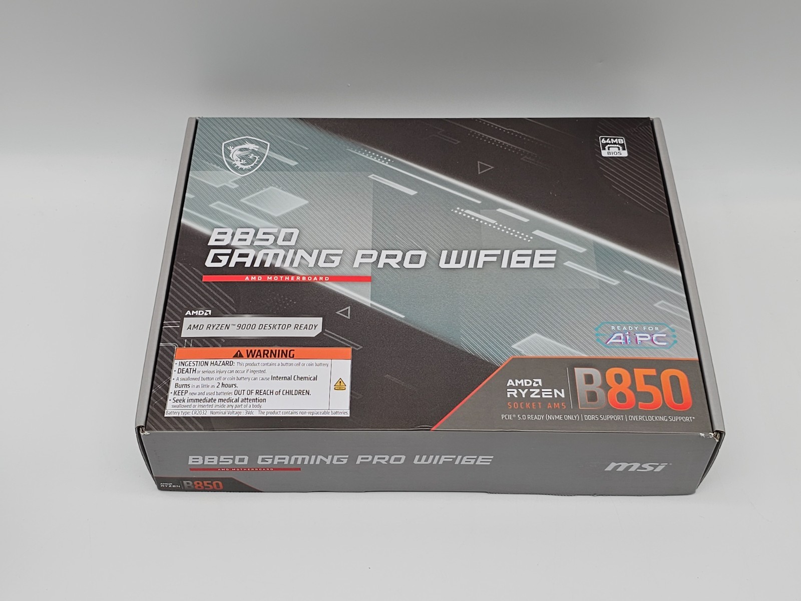 MSI B850 GAMING PRO WIFI6E AM5 DDR5 AMD B850 ATX Motherboard Brand New X870