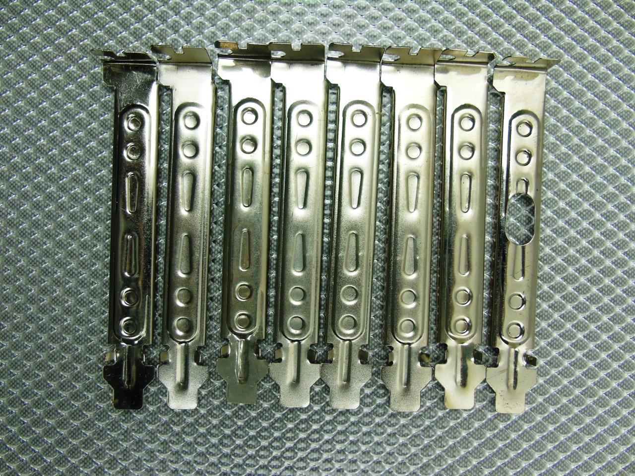 Lot of  8 - Generic PC Full Height Rear Slot Bracket Blank Chrome Plated Fancy