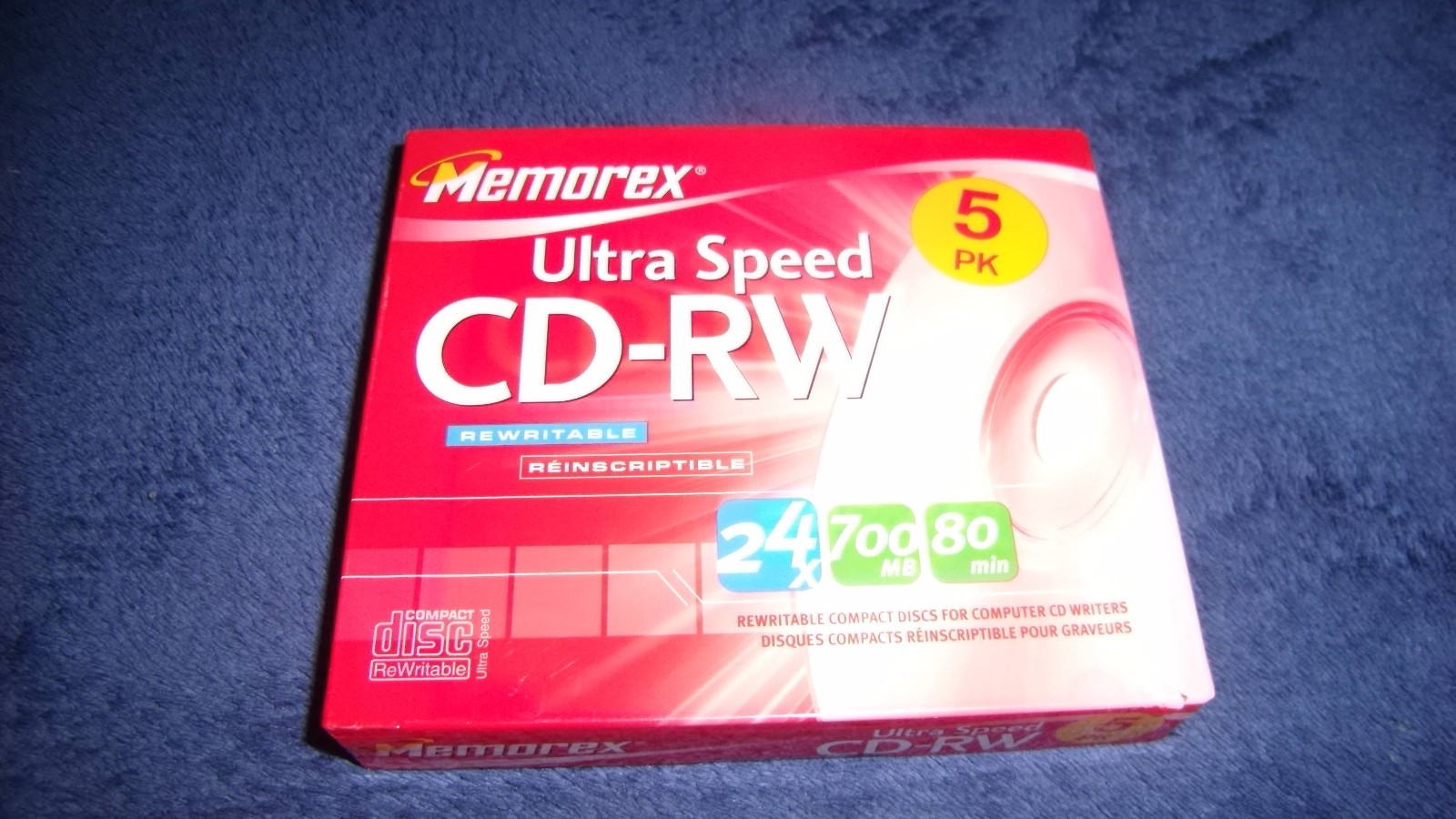 Memorex CD-RW Ultra Speed 5 pack 24x 700 MB 80 Minutes Rewritable 2004