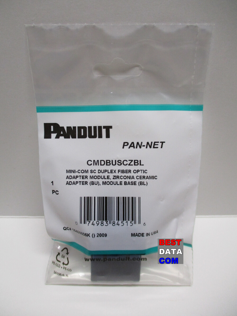 Panduit CMDBUSCZBL SC duplex mini-com module fiber optic adapter split sleeves