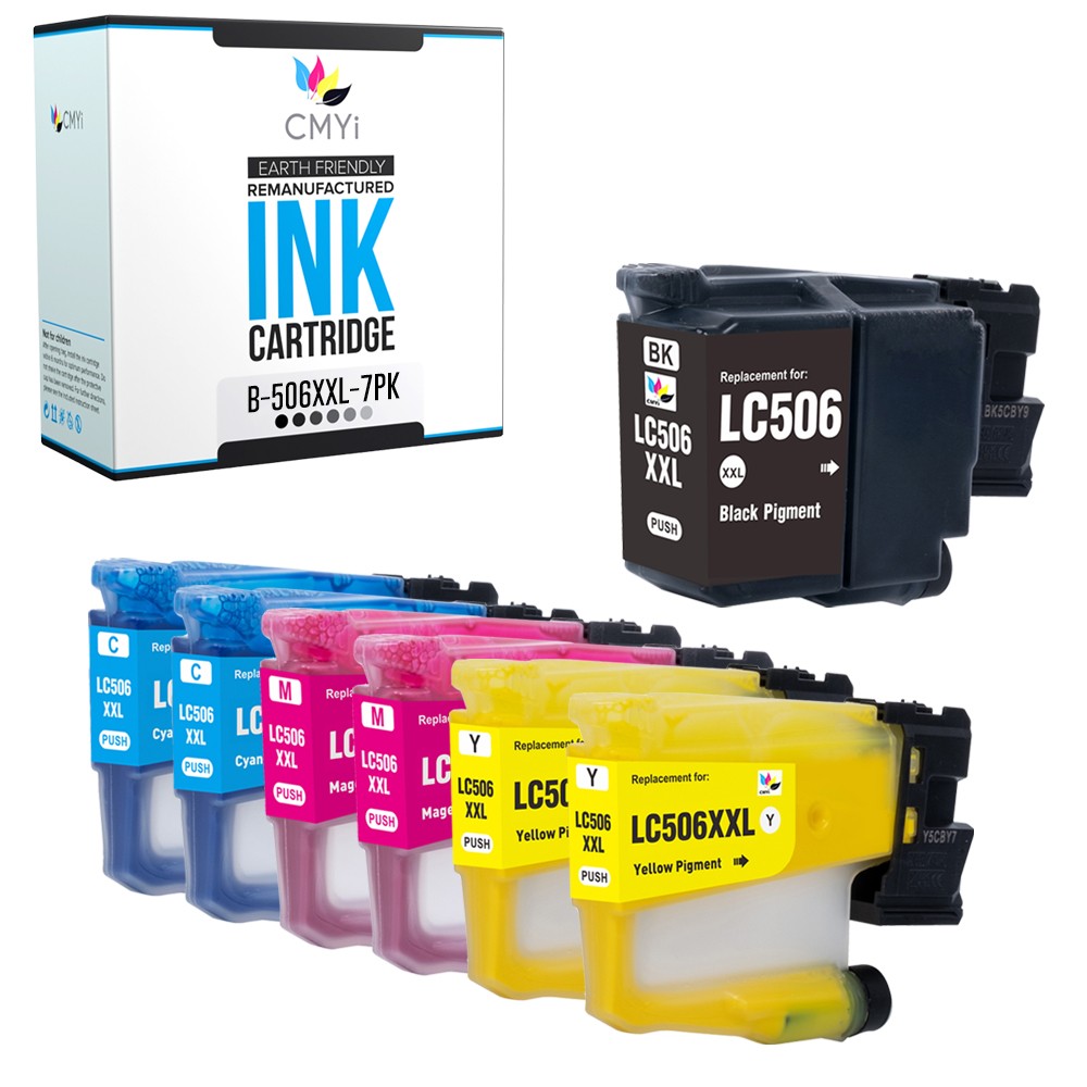 CMYi 7PK Compatible LC506XXL Ink Cartridges fit Brother INKvestment MFC-J4555DW