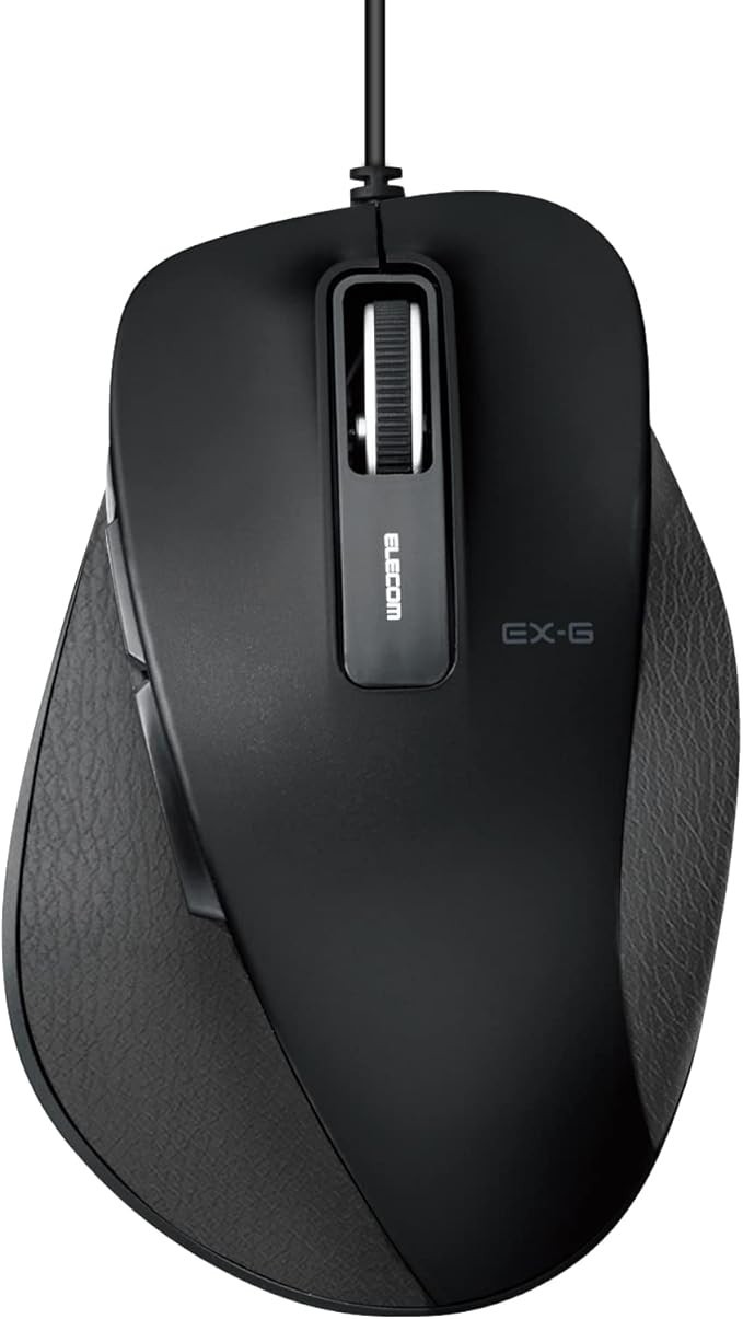 Ergonomic Wired Mouse Silent Click 5 Button USB Elecom M-XGM10USB-US