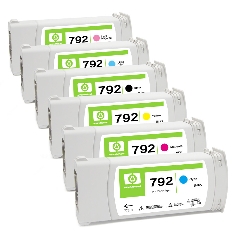 6PC Compatible for HP792 Ink Tank for HP Designjet L26500/L28500 Ink Cartridge