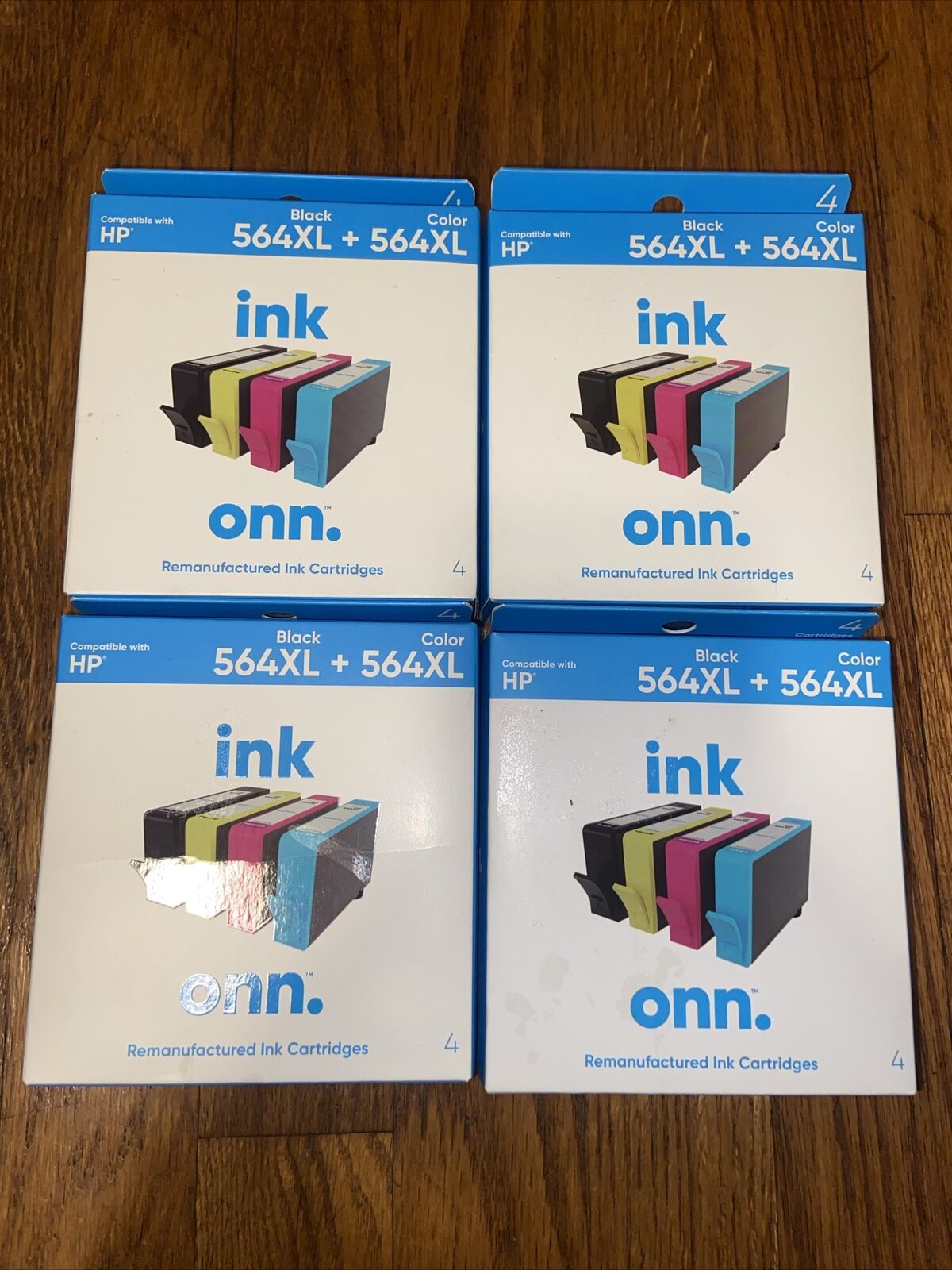 LOT OF (4) ONN HP 564XL Black-564 Color Ink Cartridges HP Printer 