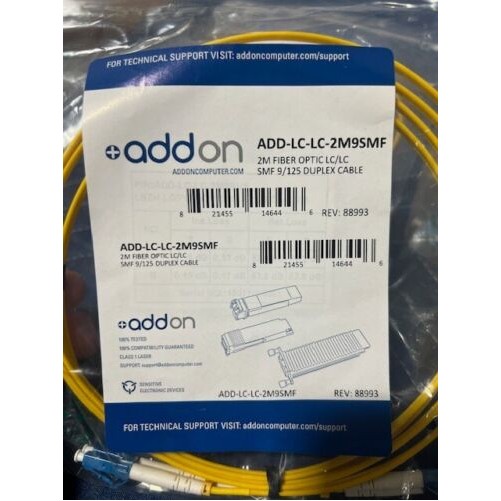 Addon ADD-LC-LC-2M9SMF LC M/M PATCH CBL 2M YELLOW OS2 RISER FIBER