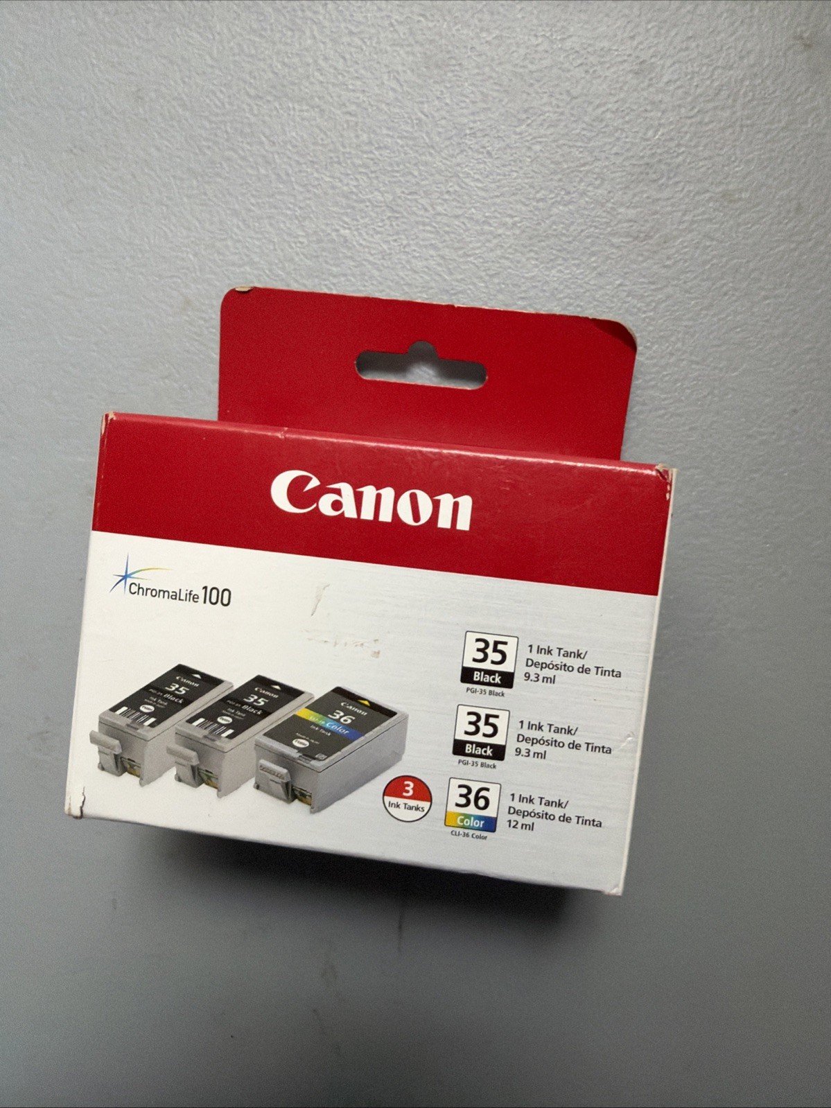 Canon ChromaLife 100 Genuine Black & Color 3 Pack Ink 35-35-36 New Sealed
