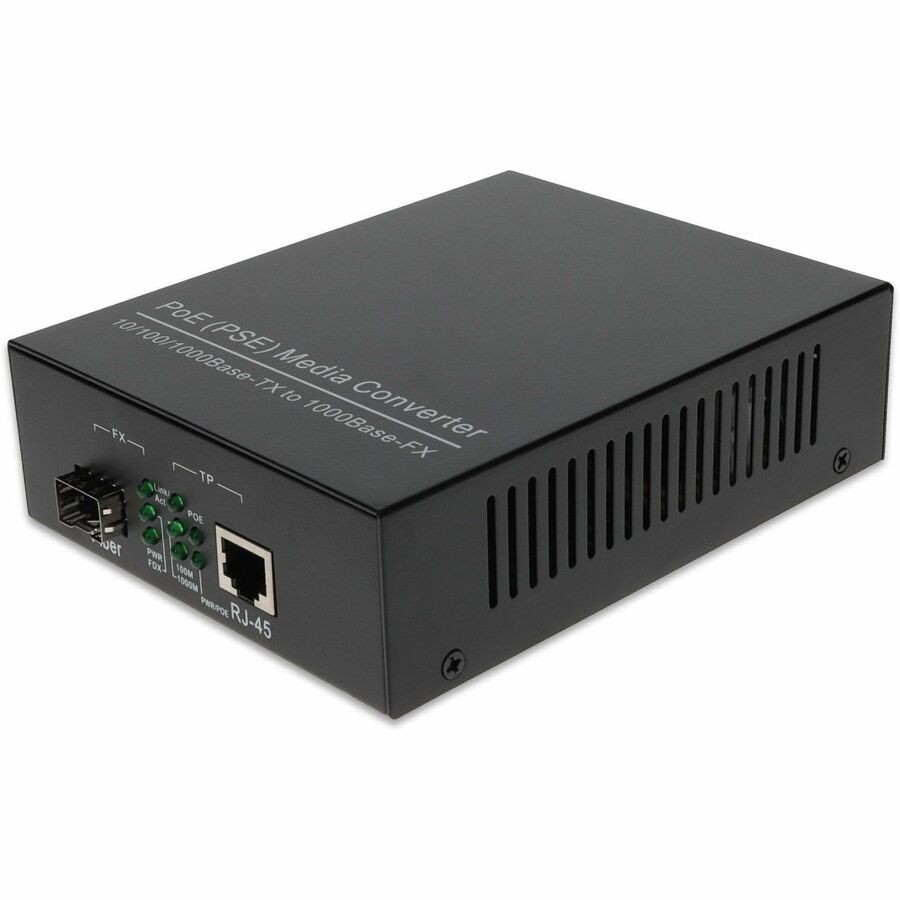 AddOn 10/100/1000Base-TXRJ-45 to Open SFP Port POE+ Media Converter ADDGMCSFPPOE