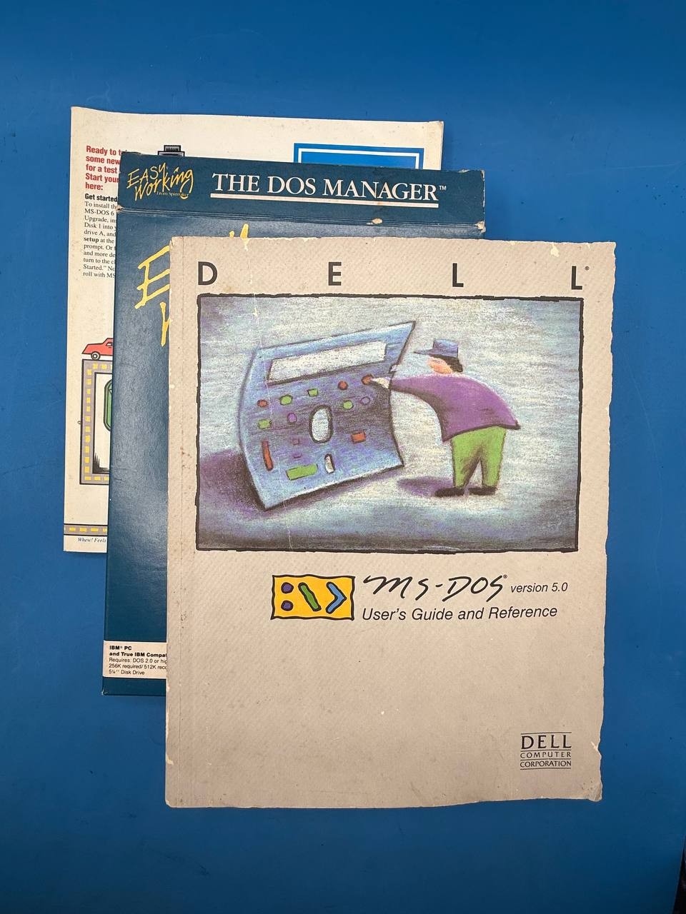 Lot Dell MS-DOS 5.0 Guide & Spinnaker Easy Working DOS Manager RE