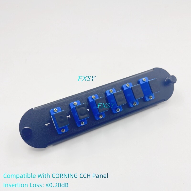 Fiber Optical Panel 6 SC UPC SM OS2 Adapter Compatible CORNING CCH-CP06-3C