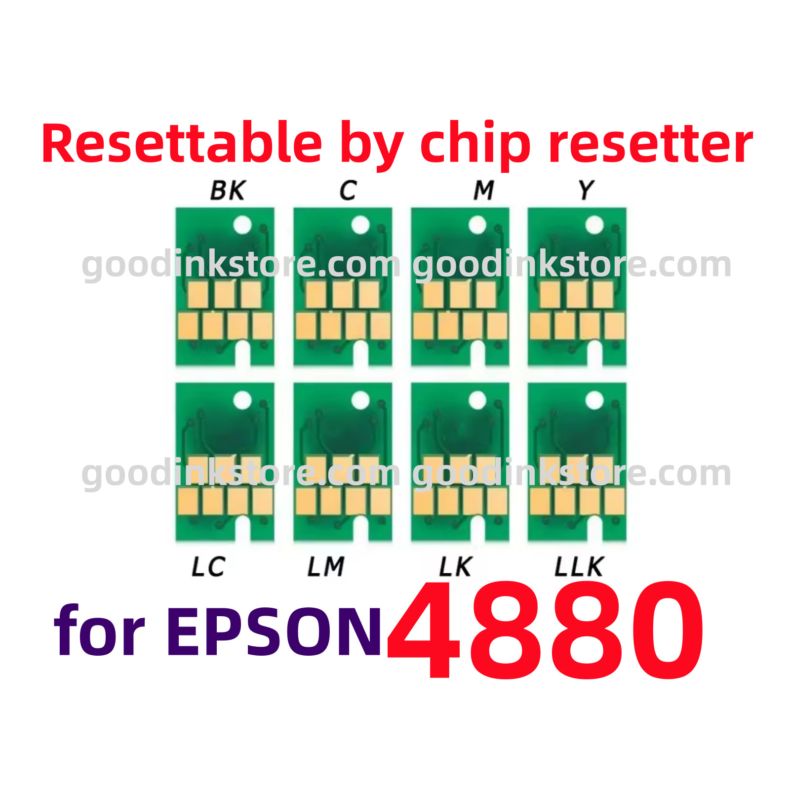 8pcs resettable chips Permanent For Stylus Pro 4880 Printer chip