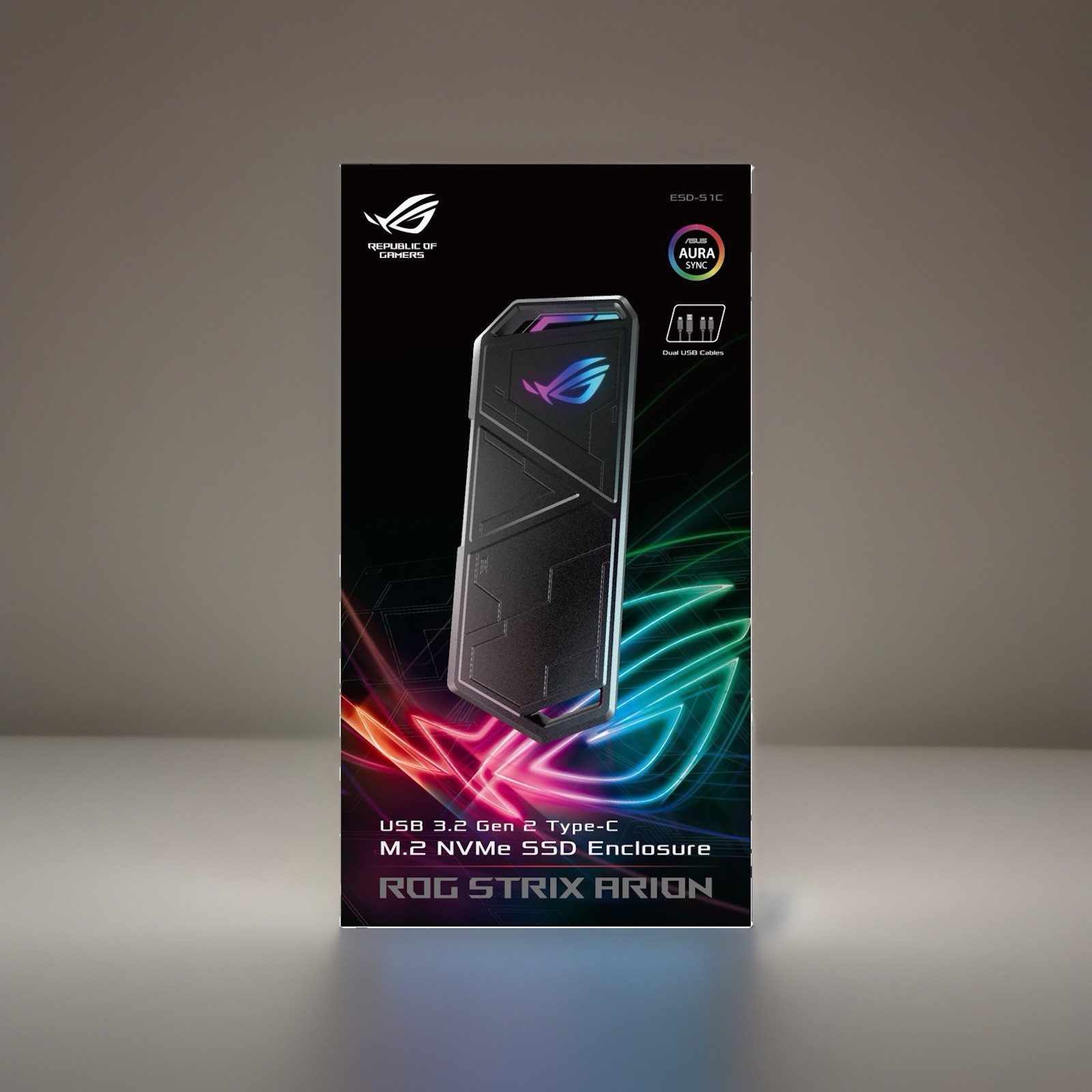 ASUS ROG STRIX Arion Aluminum M.2 NVMe SSD External Portable Enclosure Case