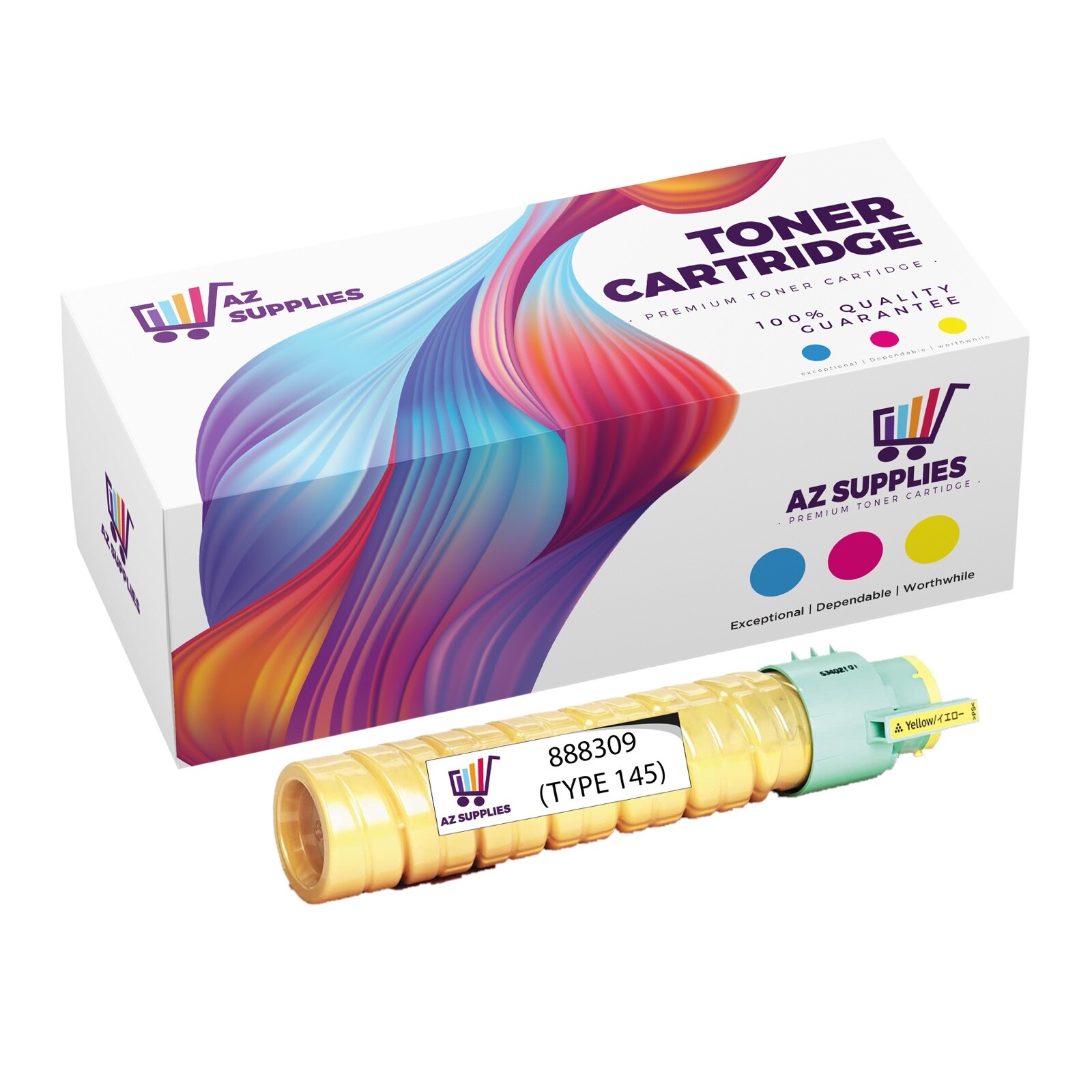 1PK 888309 (TYPE 145) YellowTonerCrtgCompat Ricoh Aficio CL4000DN SP 411-420DN