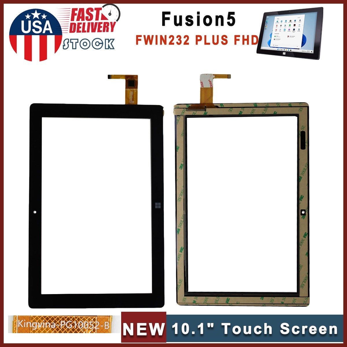 10.1"  Tablet Touch Screen Panel Digitizer Glass For Fusion5 FWIN232 Plus FHD
