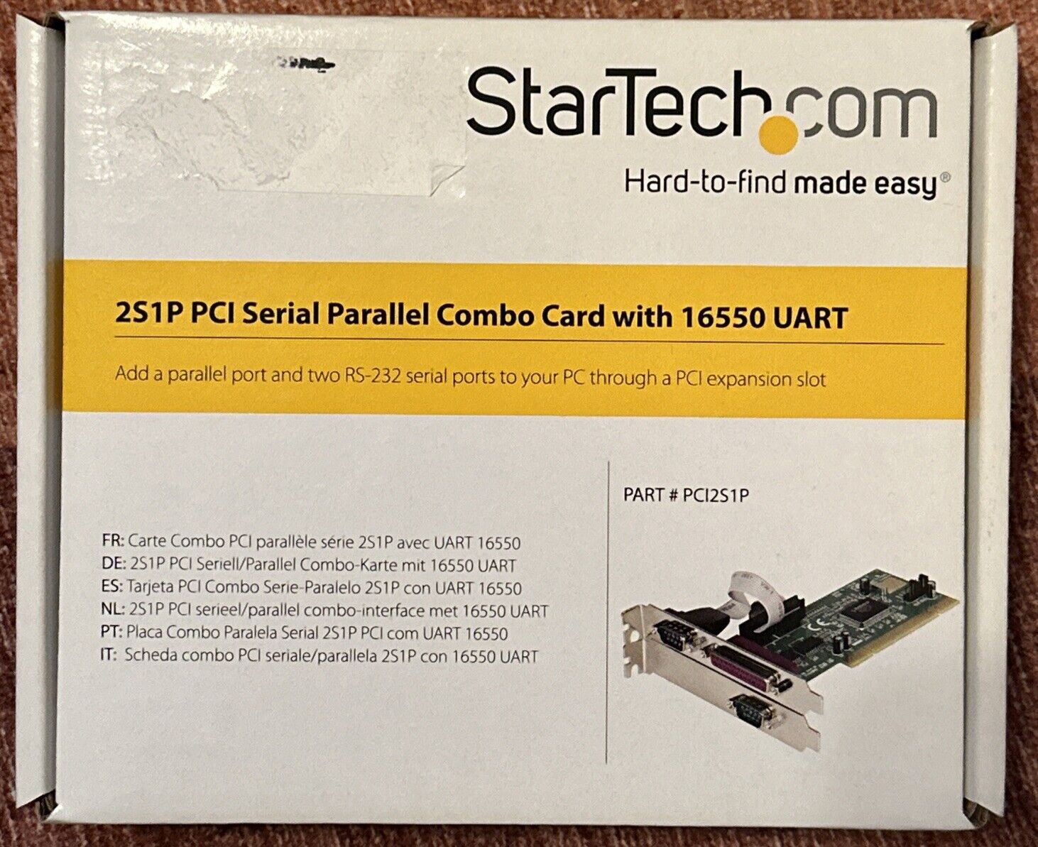 StarTech PCI2S1P 2S1P PCI Serial Parallel Combo Card with 16550 UART 1 x 25-pin