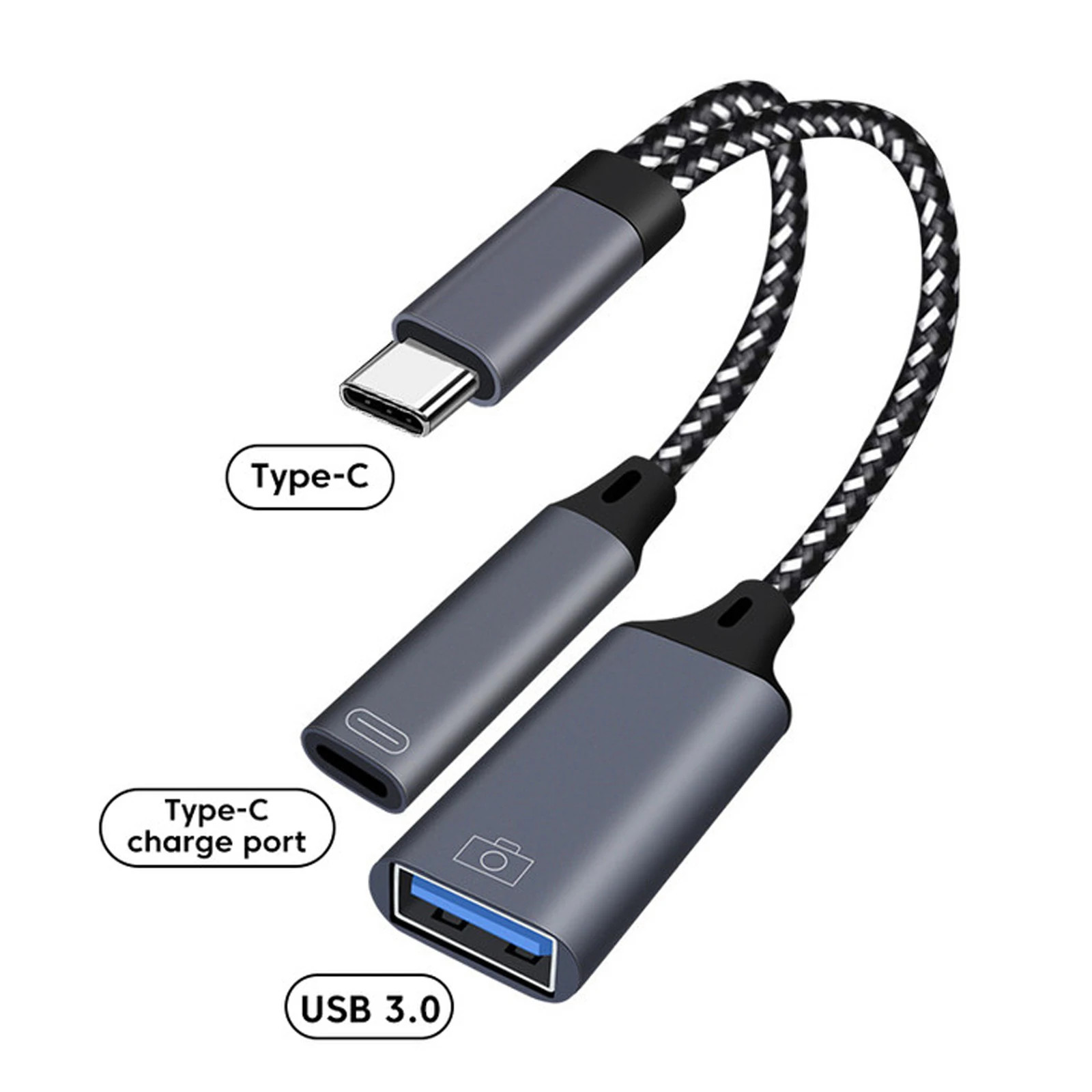 Two In One OTG USB Cable with PD Charging Adapter Type C to USB A Adapter with P