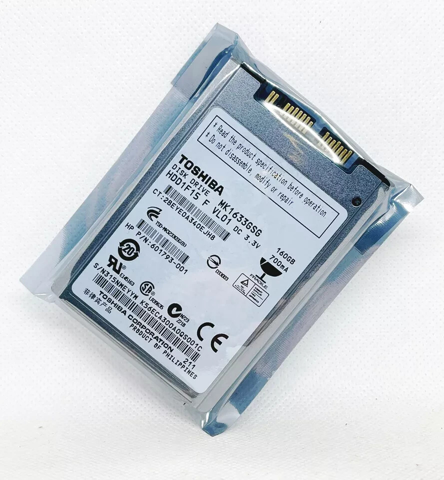 TOSHIBA MK1633GSG  160 GB 1.8" 5400 RPM micro-SATA mSATA Hard Disk Drive HDD