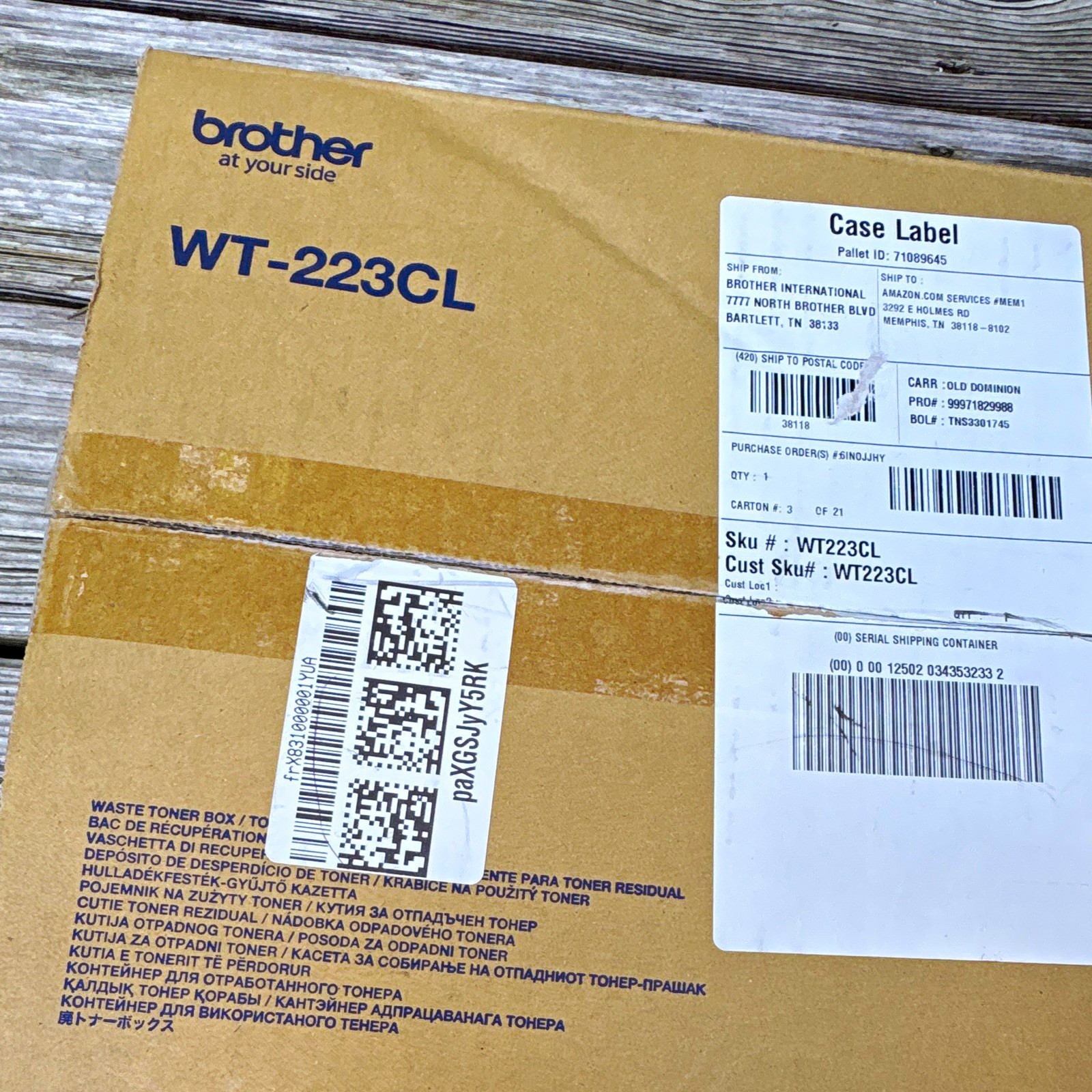Brother Genuine WT-223CL Waste Toner Box OEM New Open Box 50,000 Page Yield