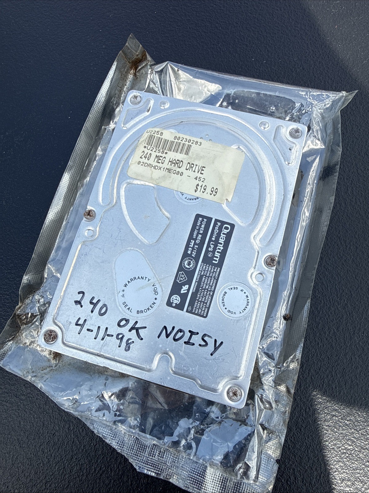 Quantum ProDrive LPS 240MB Hard Drive – 1996 Vintage IDE (TESTED in '98)