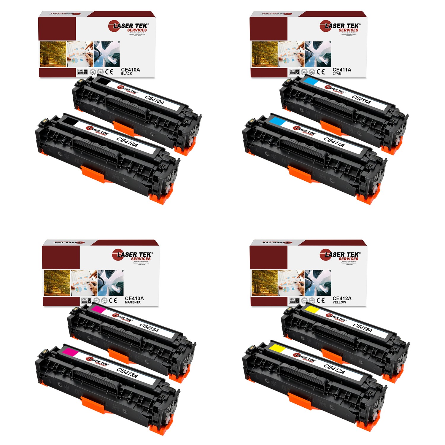 8Pk LTS 305A B C M Y Compatible for HP LaserJet Pro 400 M451dn M451dw Toner