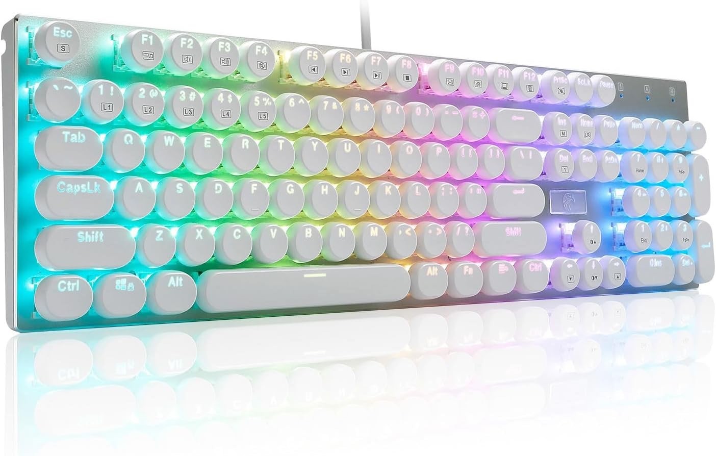 HUO JI E-Yooso Z-88 Wired Typewriter Style RGB Mechanical Gaming Keyboard for PC