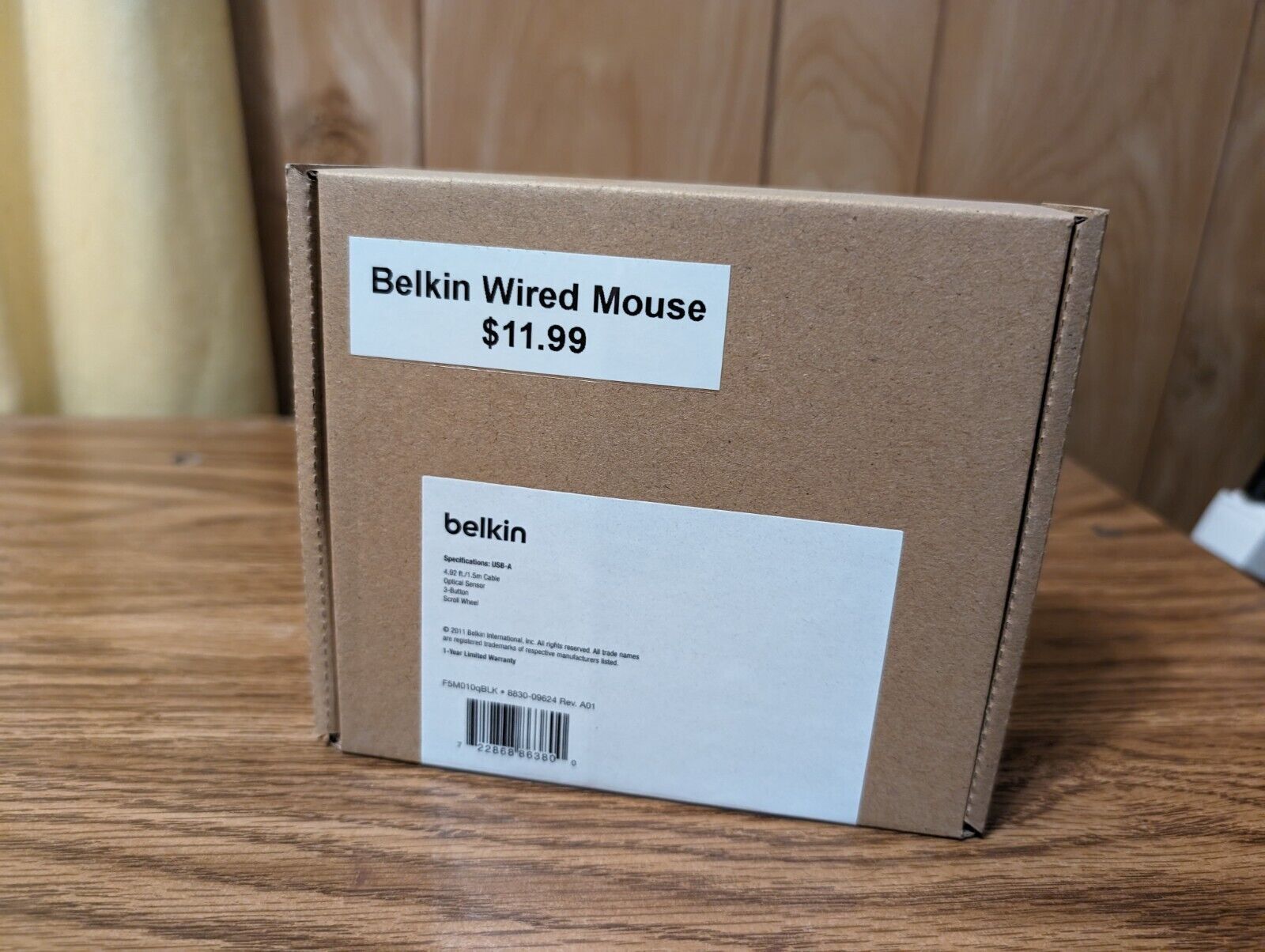 Belkin USB Type A Wired Mouse - Black - New in box -Storefront closing sale