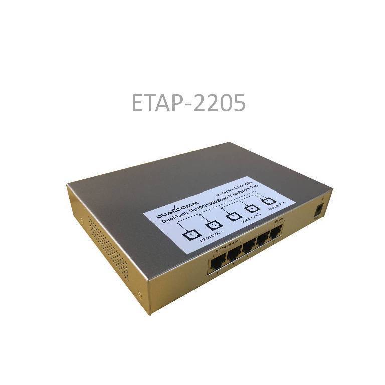 DUALCOMM Dual-Link 10/100/1000Base-T Network Tap ETAP-2205