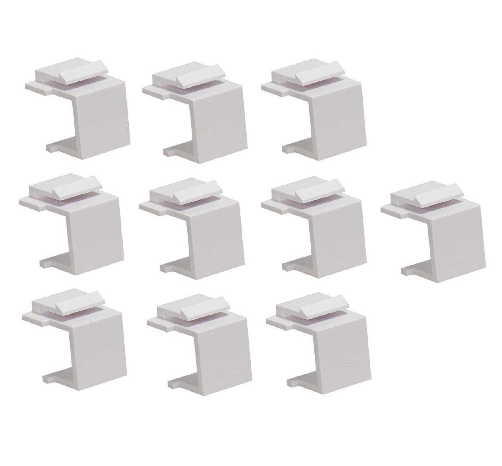 NEW 10pcs Snap-in Keystone for Wall Plate Blank Insert White