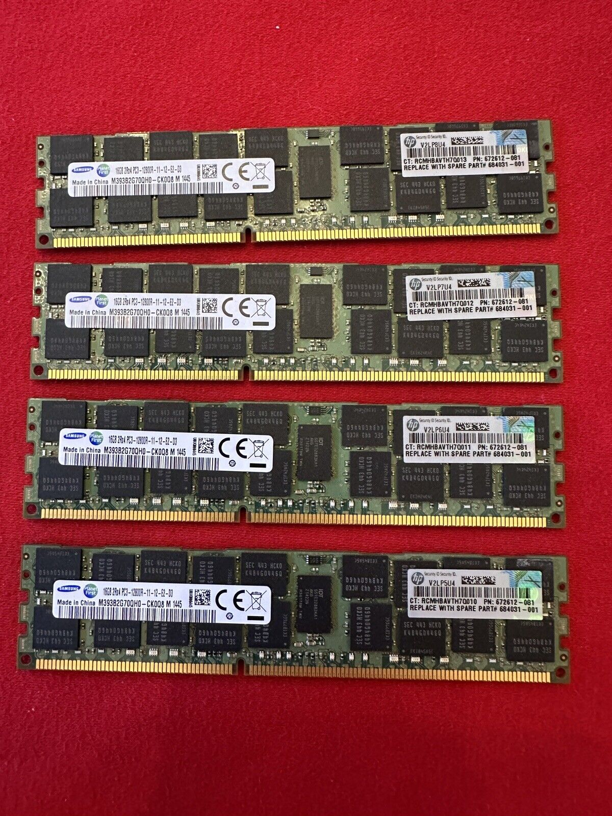 SAMSUNG DDR3 ECC Server RAM 64GB (4x16GB)