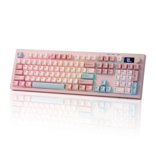 Aula S102 PRO Membrane Gaming Keyboard w/TFT Screen & Volume Knob | Silent