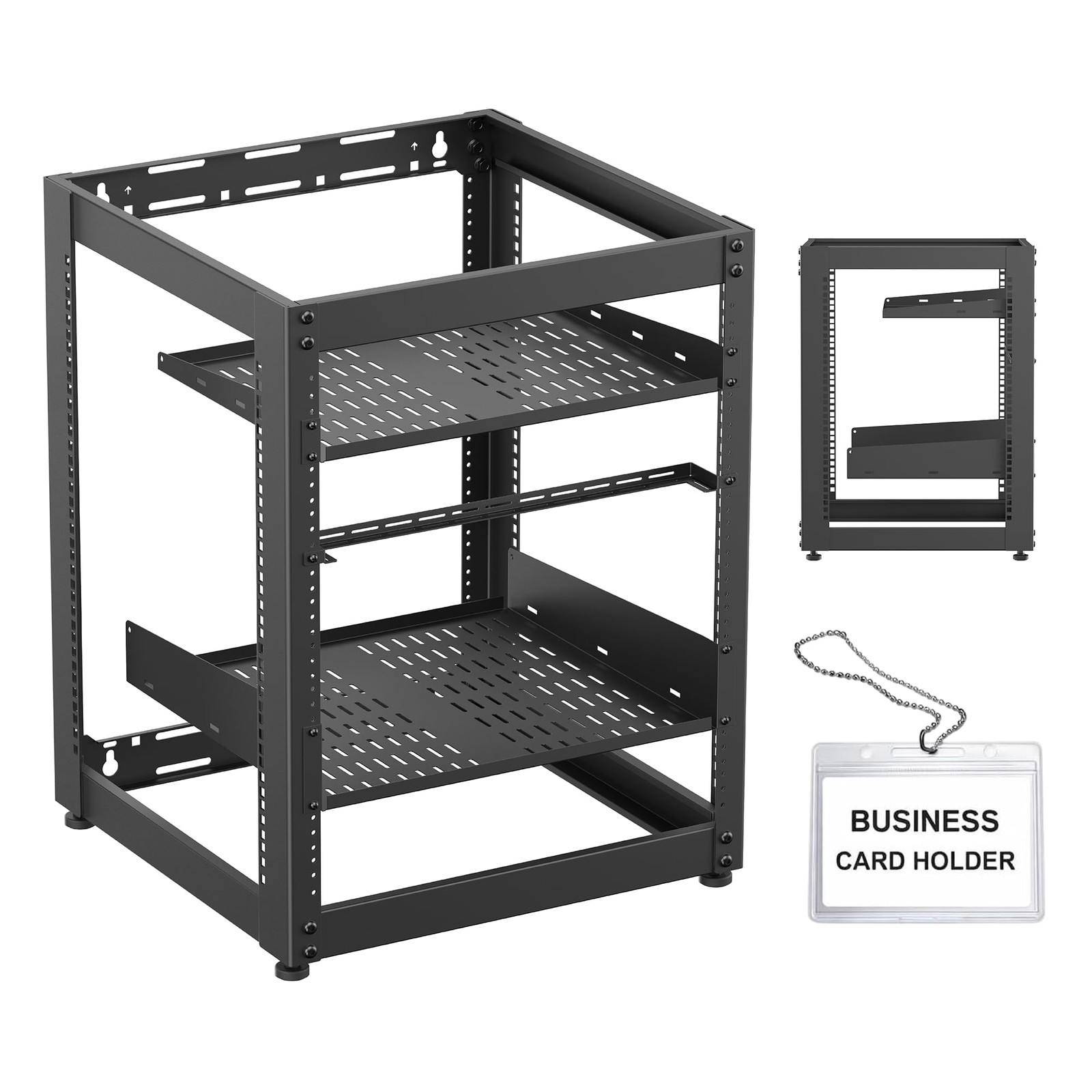 15U Open Frame AV Rack with Shelves ynVISION