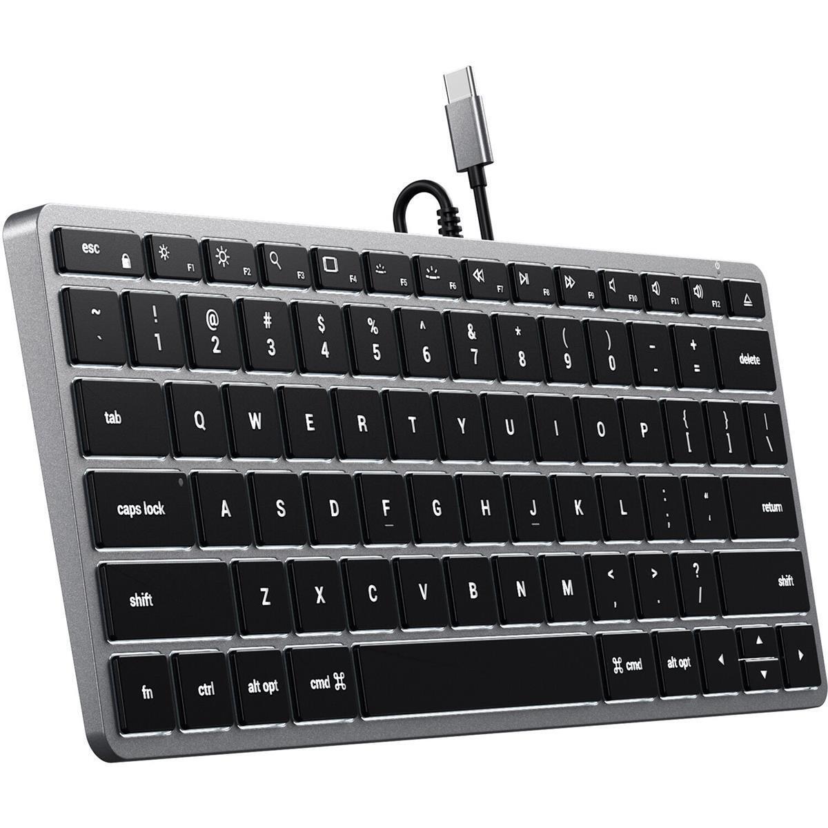 Satechi Slim W1 USB-C Compact Wired Backlit Keyboard #ST-UCSW1M