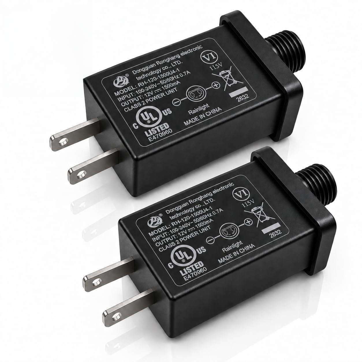 12V 18W Class 2 Power Supply, IP44 Replacement Yard Inflatable Adapter 2PCS