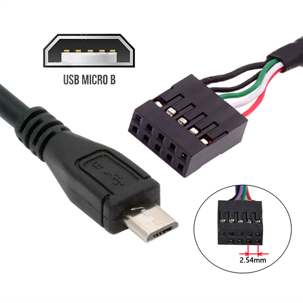 CY USB 2.0 Motherboard 9pin 10pin Header to Micro/Mini USB 5Pin Cable 50cm
