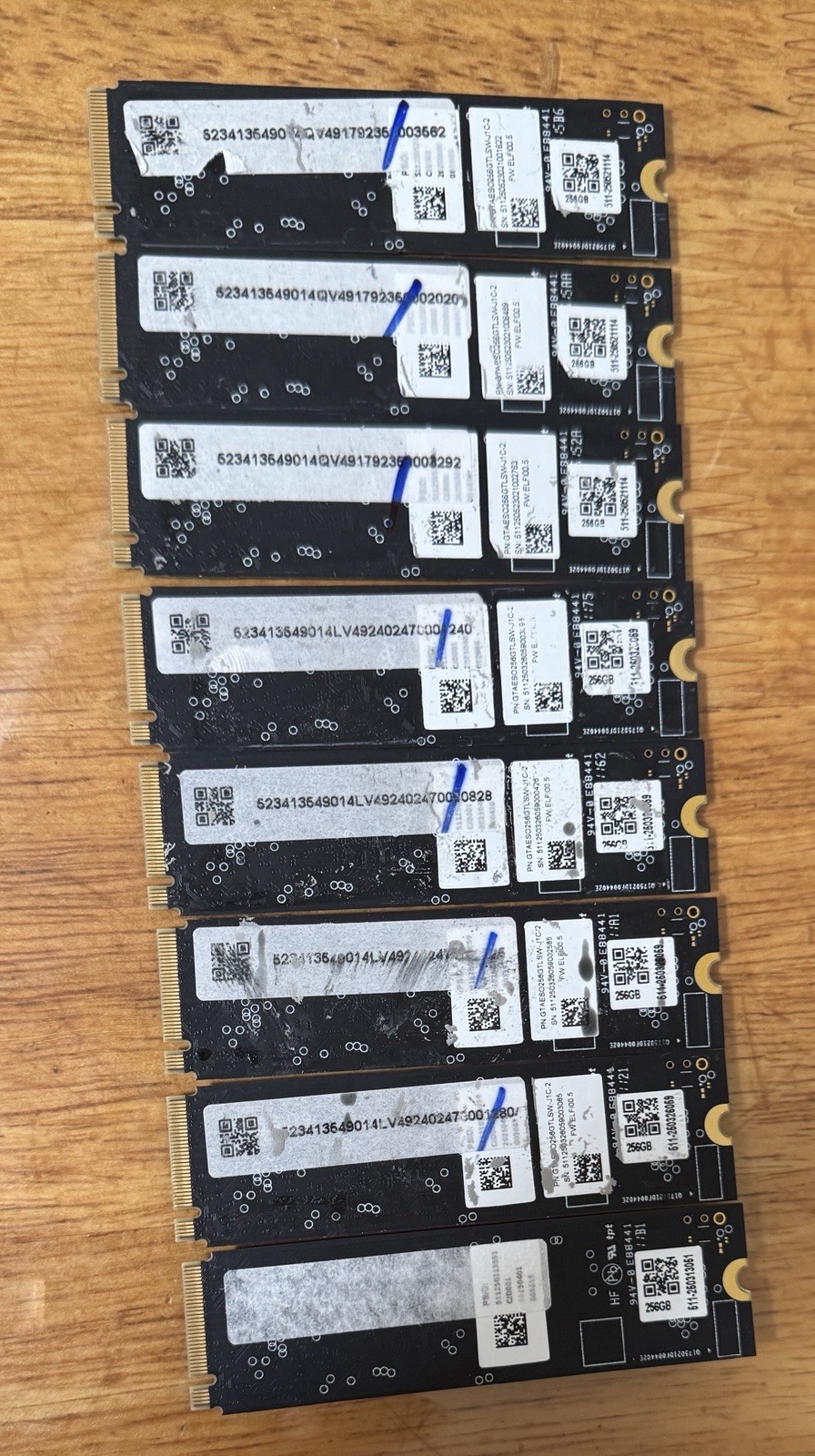 LOTS OF (5)  PHISON SSD 256GB Nvme