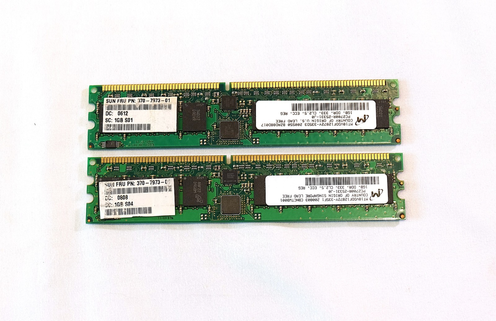 Sun Oracle X8704A 2Gb Memory Kit 370-7973 x2
