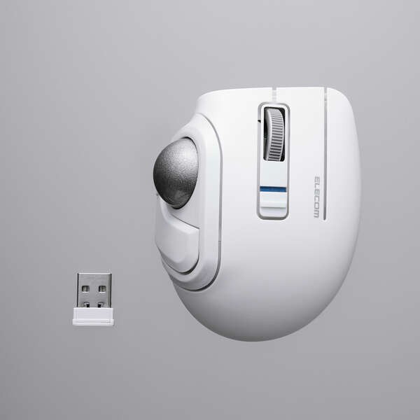 ELECOM bitra Trackball Mouse Quiet Thumb Bluetooth 2.4GHz M-MT1MRSAWH JAPAN NEW