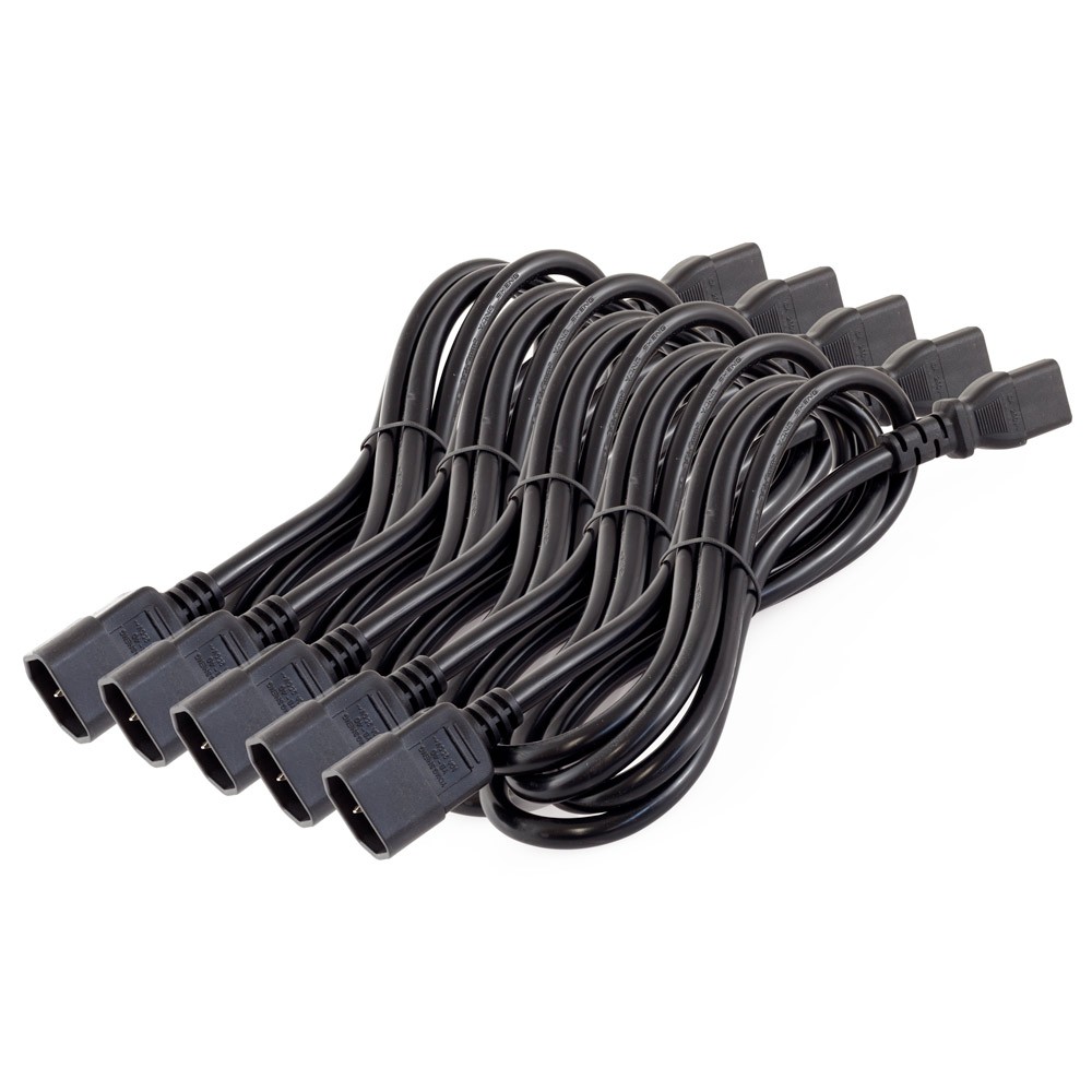 5 Piece Lot of 16 AWG Computer To PDU Heavy Duty Cable (IEC C14 Female C13 Male)