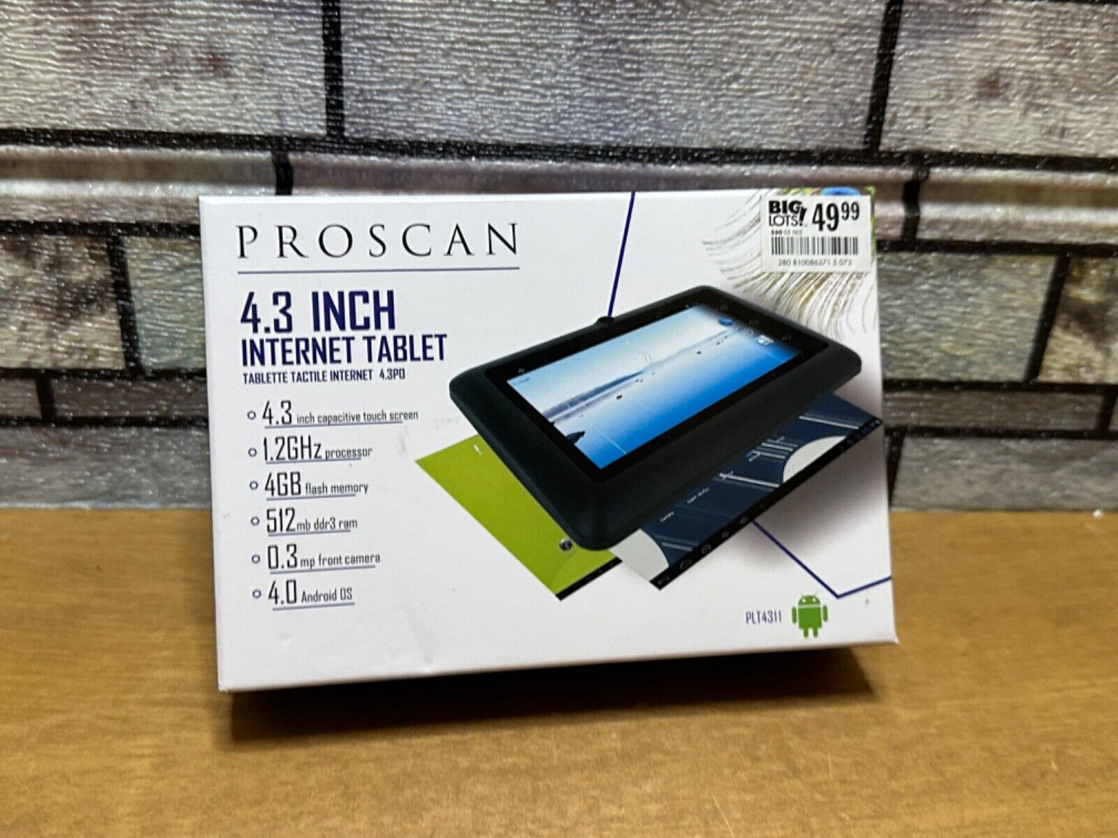 Proscan 4.3 Inch Android Touch Screen Tablet w Box, Free QuikShip