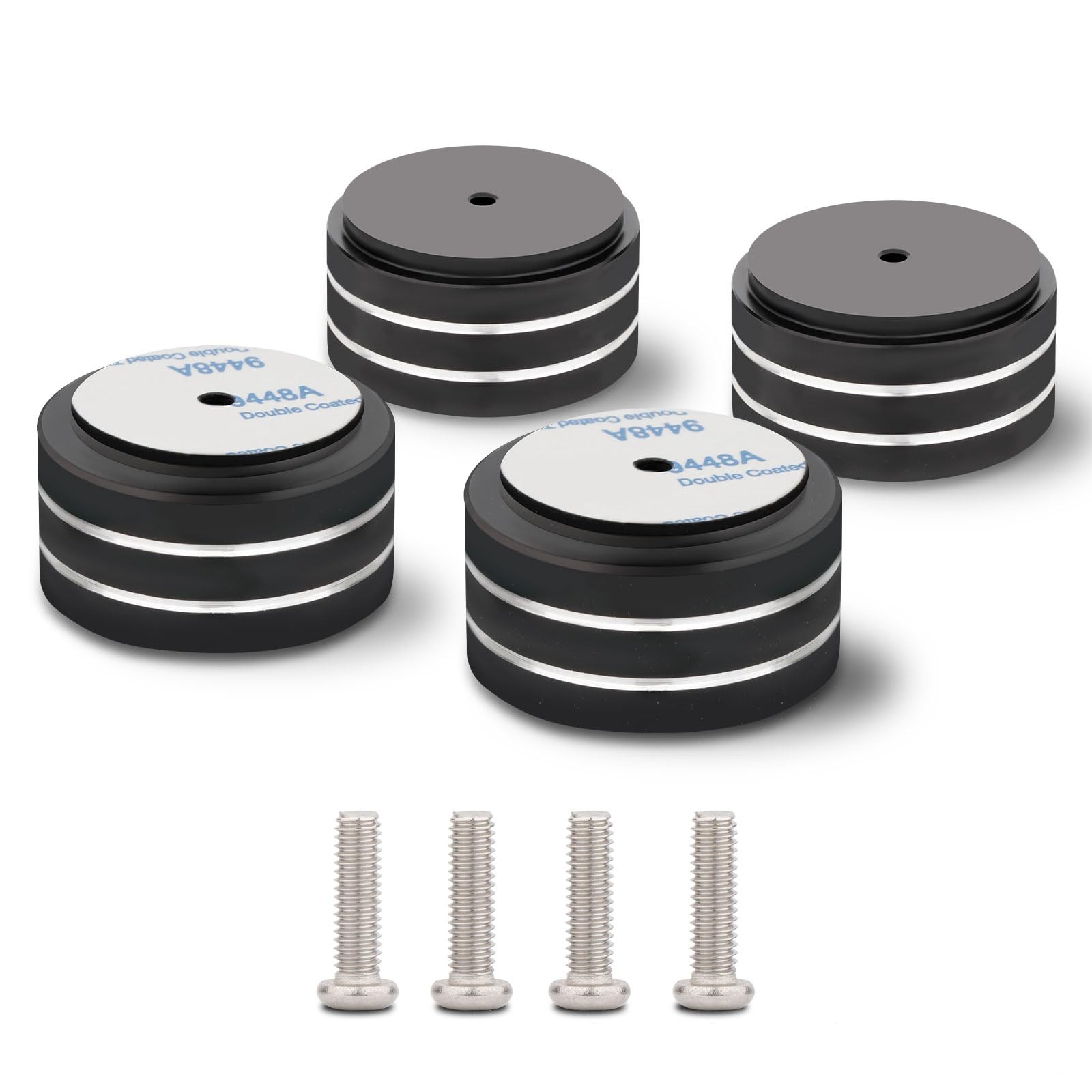 4Pcs Audio Isolation Feet Load 400KG Anti Vibration Pads 40mm x 20mm, Black