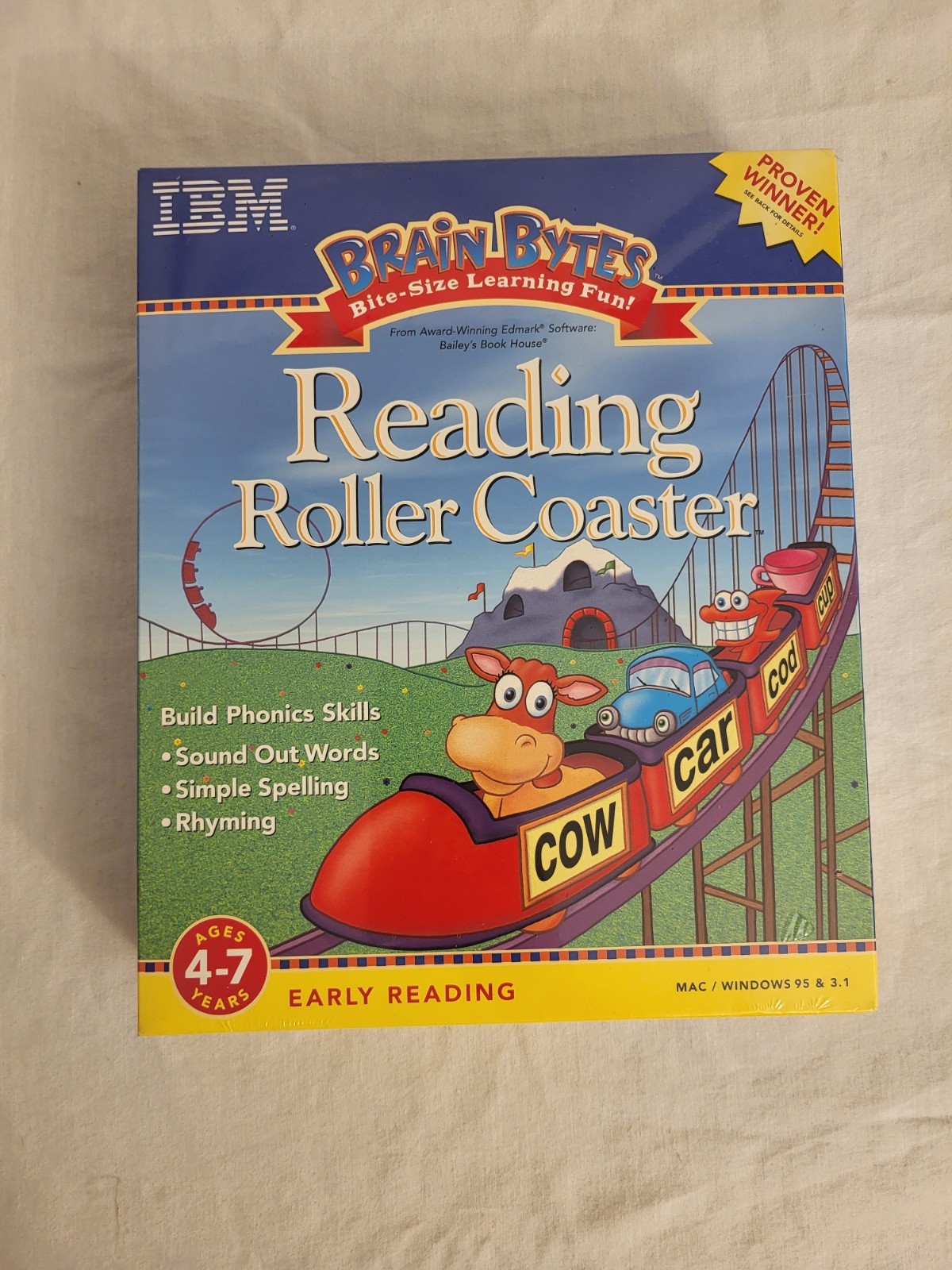 IBM Brain Bytes Reading Roller Coaster Mac/Windows 95 CD-ROM 1998