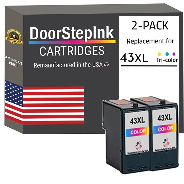 DoorStepInk Compatible Ink Cartridge for Lexmark 43XL Twin Color-USA