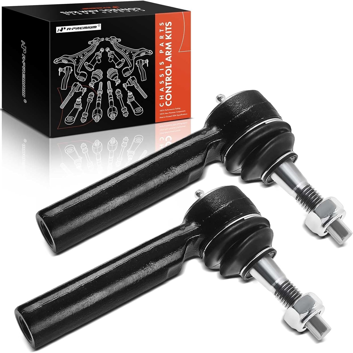  2 x [5.520 Inch] Front Outer Tie Rod Ends, Compatible with Chevy & GMC & 