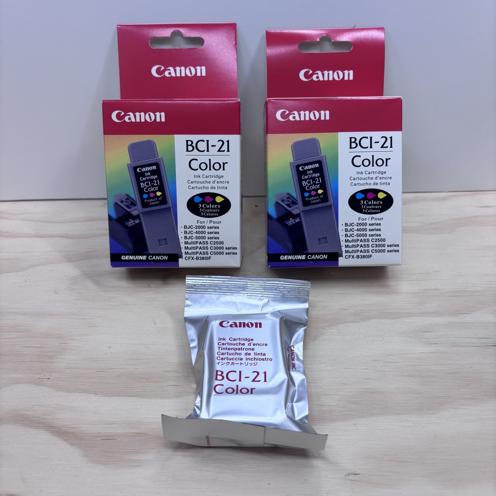 NEW Canon BCI-21 Color Tri Color Ink Cartridges, Sealed GENUINE Canon, Two Pack