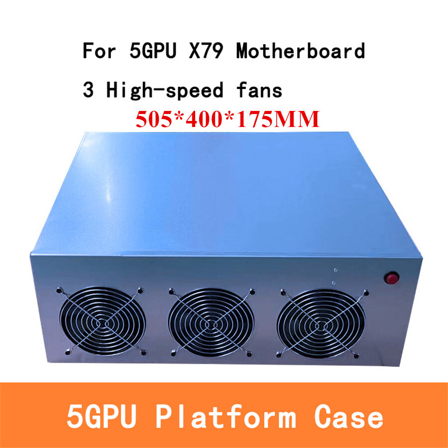 5 GPU server case house machine platform for X79 motherboard case with 3 fans
