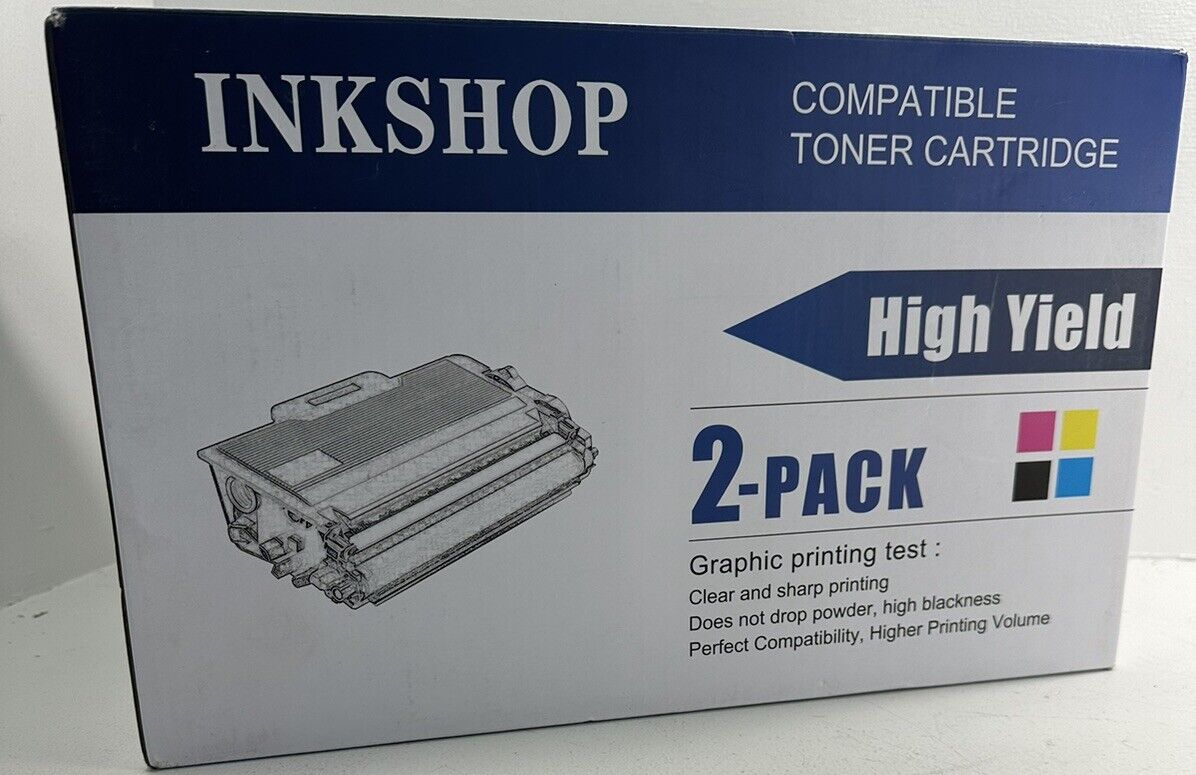 InkShop TN820 Ink Toner Cartridge 2 Pack Black Color DCP-L5500DN MFC-L6700DW