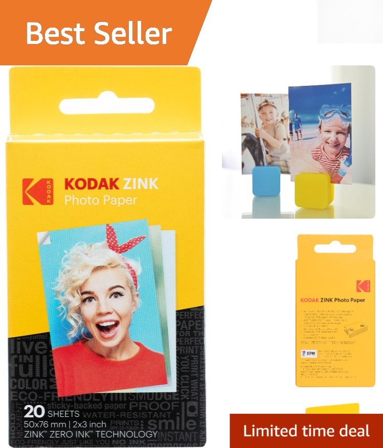 Kodak 2x3  ZINK Photo Paper - 20 Sheets for All Your Printing Needs