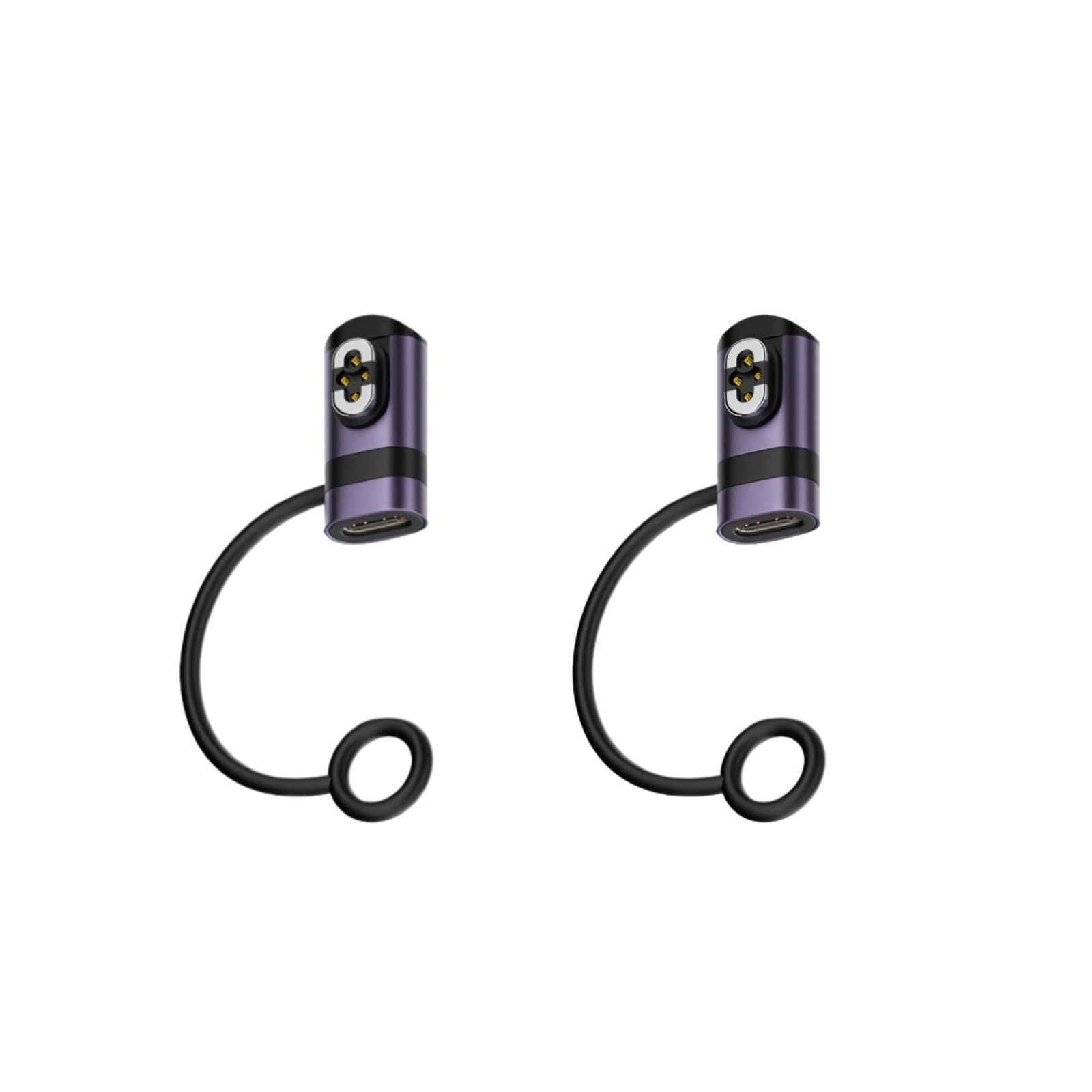 2-Pack Portable Charger Adapter for Shokz OpenSwim Pro S710 4-PIN, Purple 